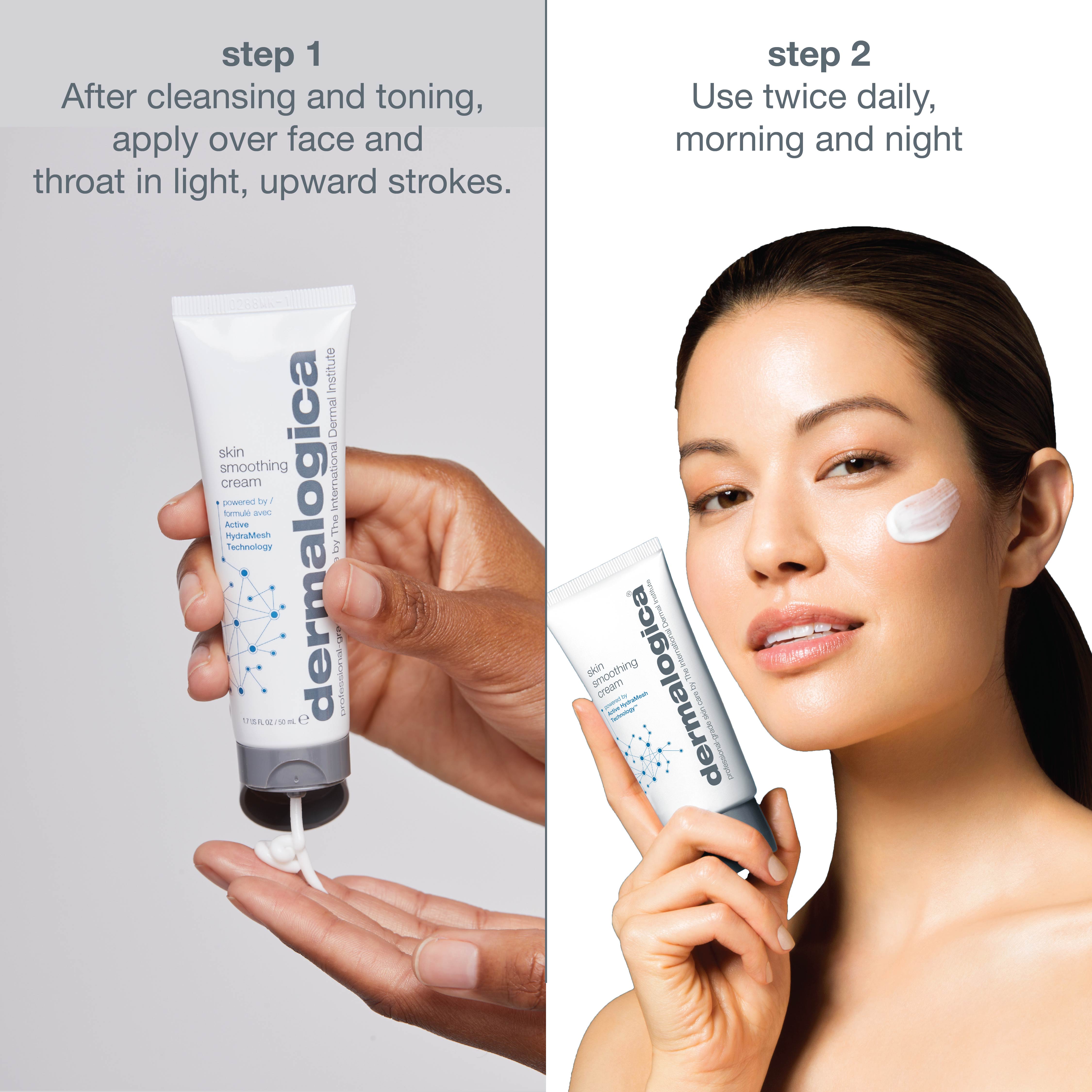 Dermalogica Skin Smoothing Cream Face Moisturiser Mini With Hyaluronic Acid & Vitman E, 15ml