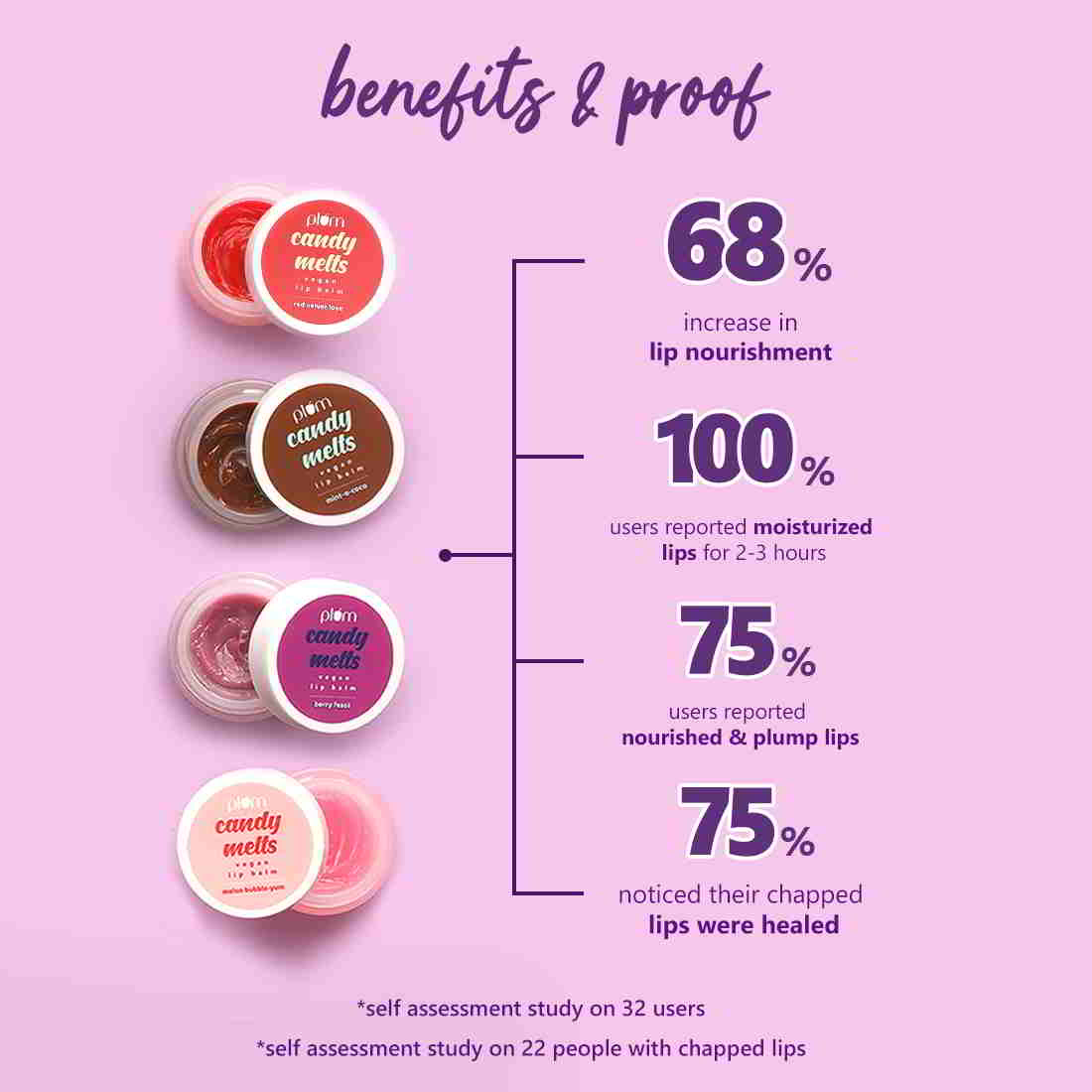 Plum Candy Melts Vegan Lip Balm | Melon Bubble-Yum | Nourishes & Protects | Sheer-Tint | Velvety Smooth, 12g Buy at Indicrest Image 3