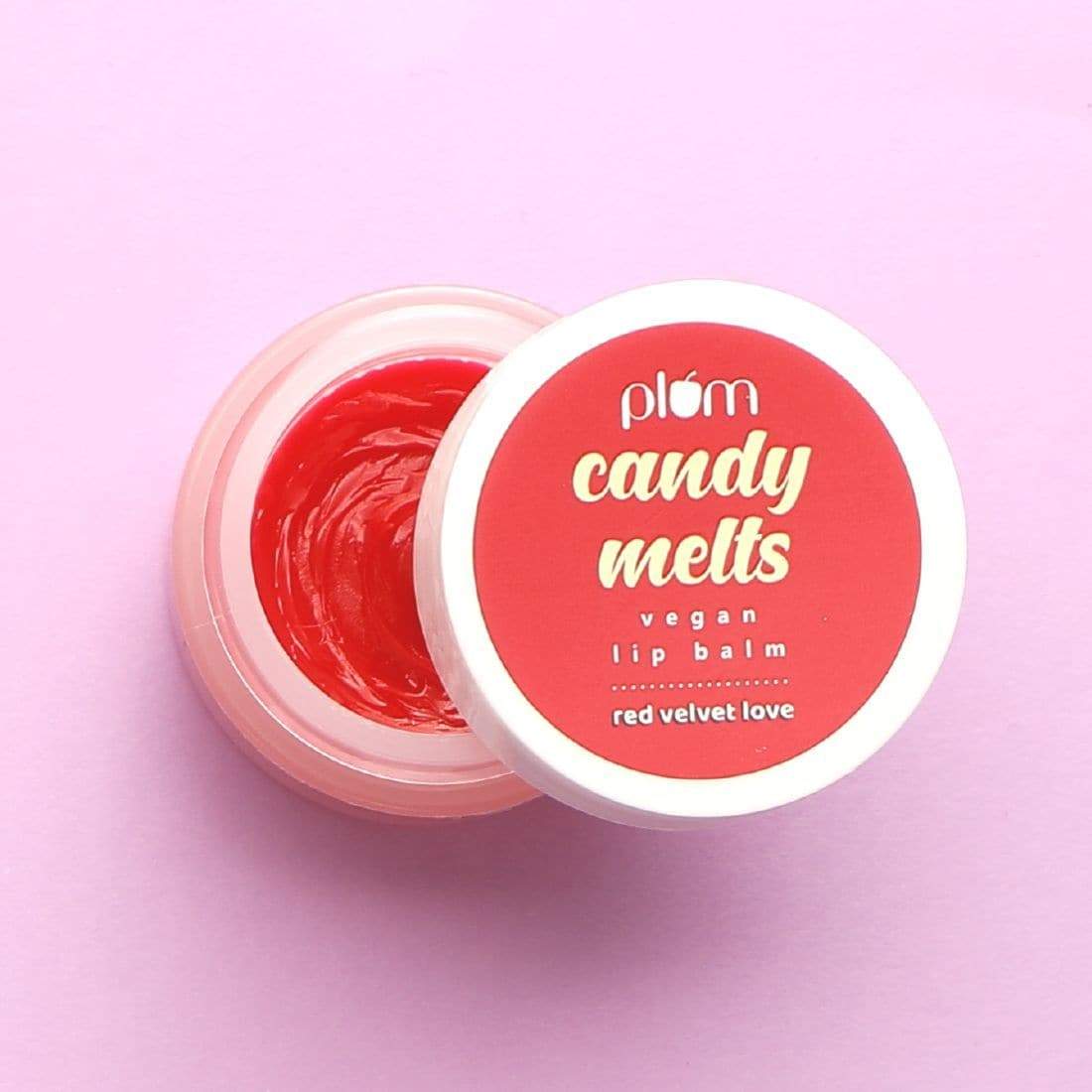 Plum Candy Melts Vegan Lip Balm | Red Velvet Love | Nourishes & Protects | Sheer-Tint | Velvety Smooth, 12g Buy at Indicrest Image 2