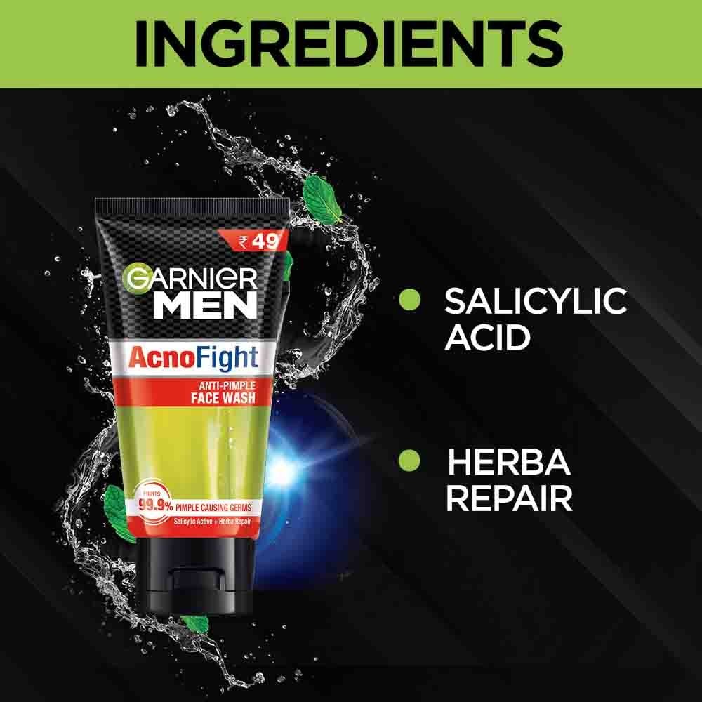 Garnier Acno Fight Face Wash Packaging Side View