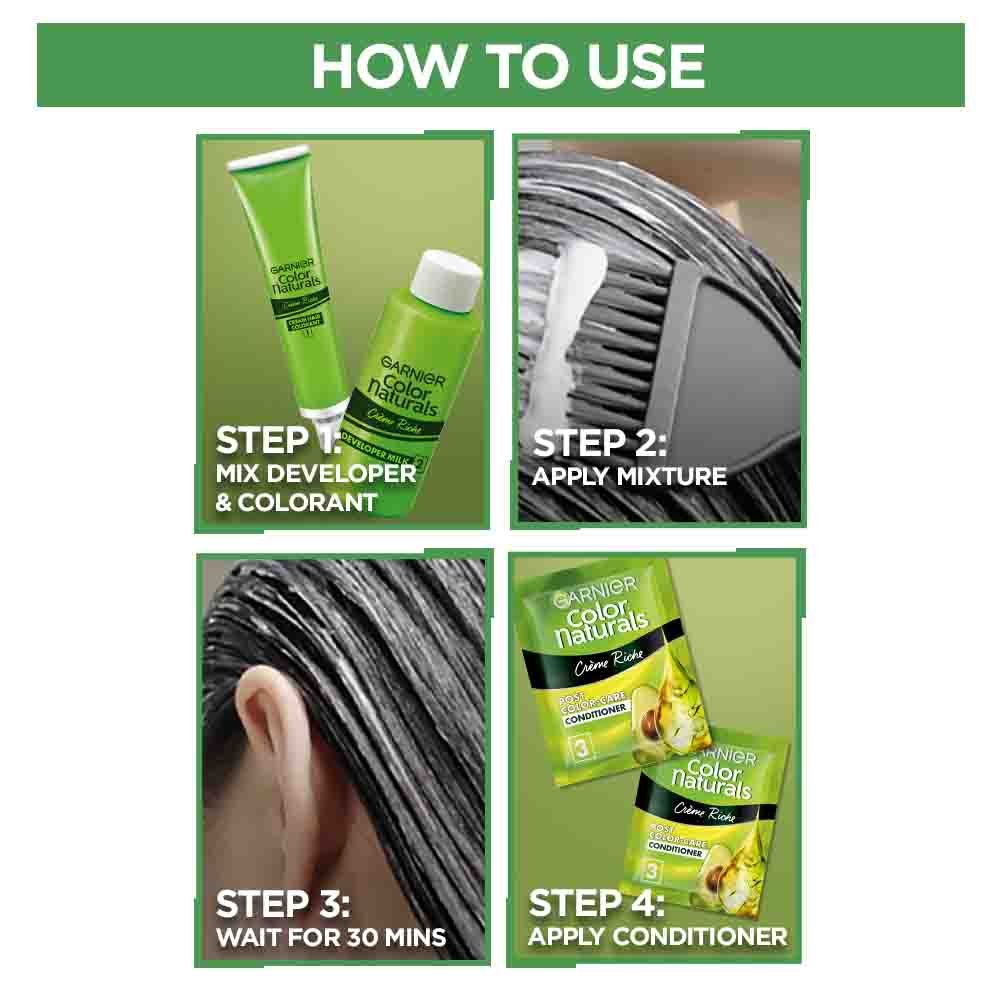 Garnier Color Naturals enriched with olive, almond, and avocado oils