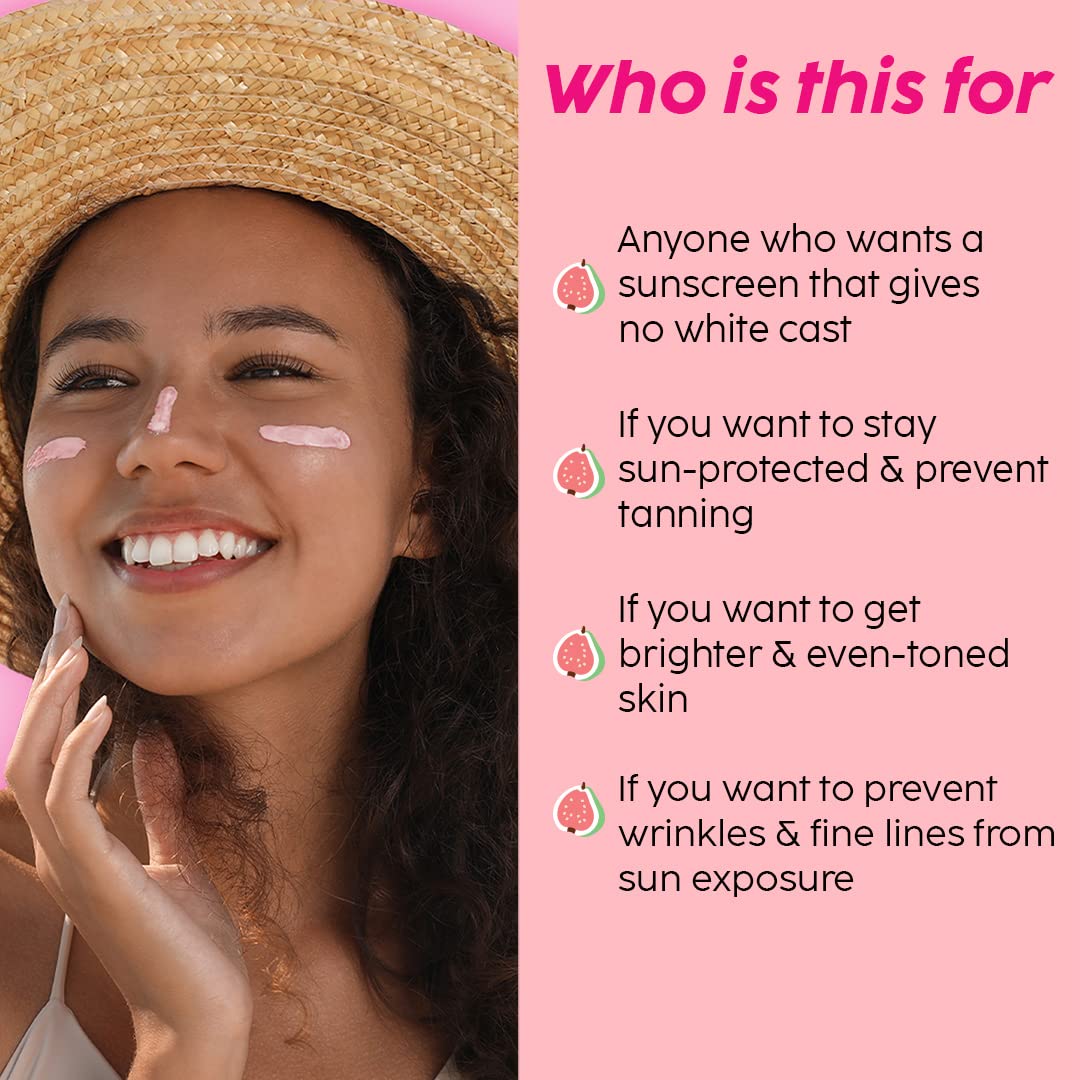 Plix Guava Glow Invisible Dewy Sunscreen with SPF50+ PA+++ | 50g Buy at Indicrest Image 3