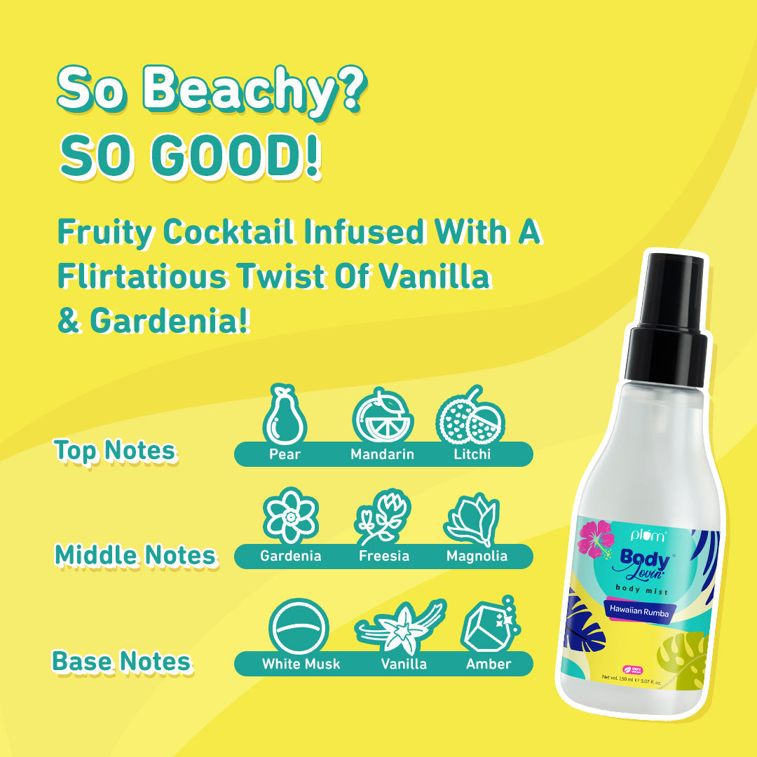 Plum Hawaiian Rumba Body Mist by Plum BodyLovin' | Long Lasting |Travel-Friendly | Fun Beachy Fragrance | Perfume Body Spray, 150ml Buy at Indicrest Image 5
