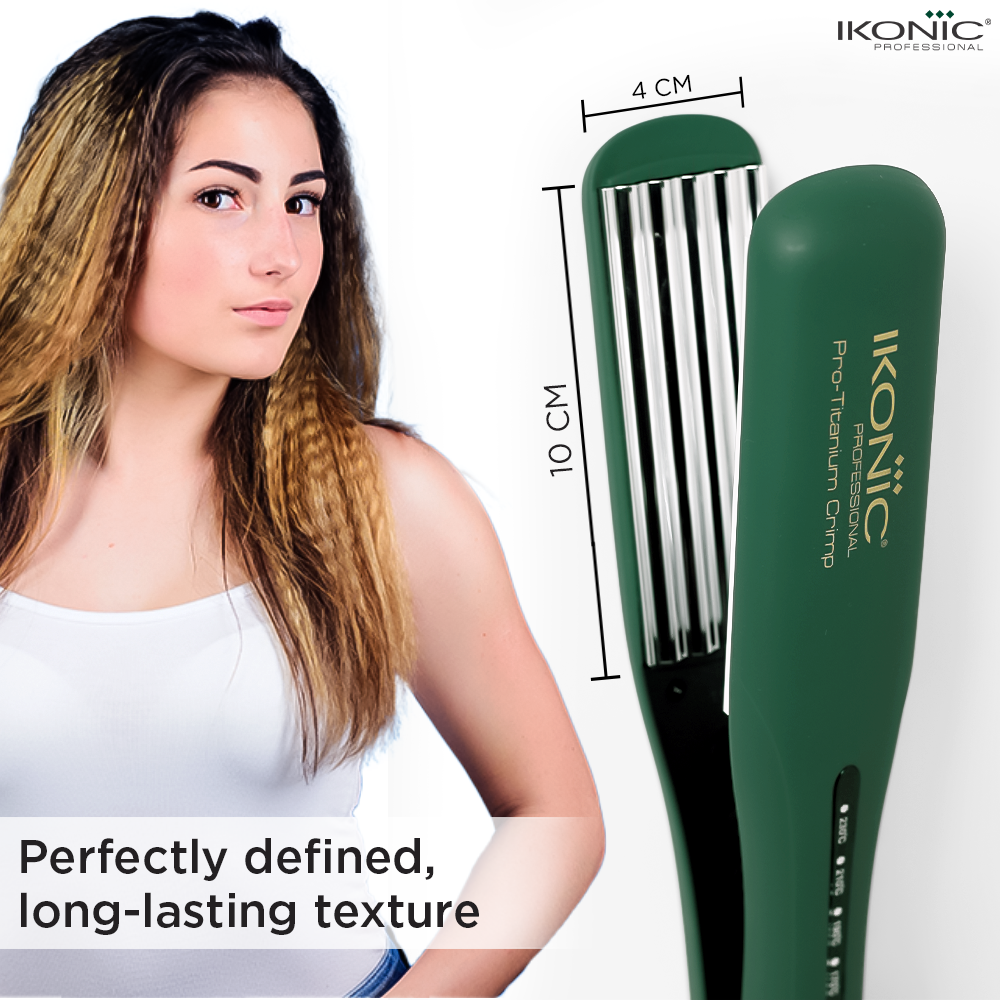 Ikonic Professional Pro Titanium Crimp Emerald Hair Crimper Buy at Indicrest Image 7