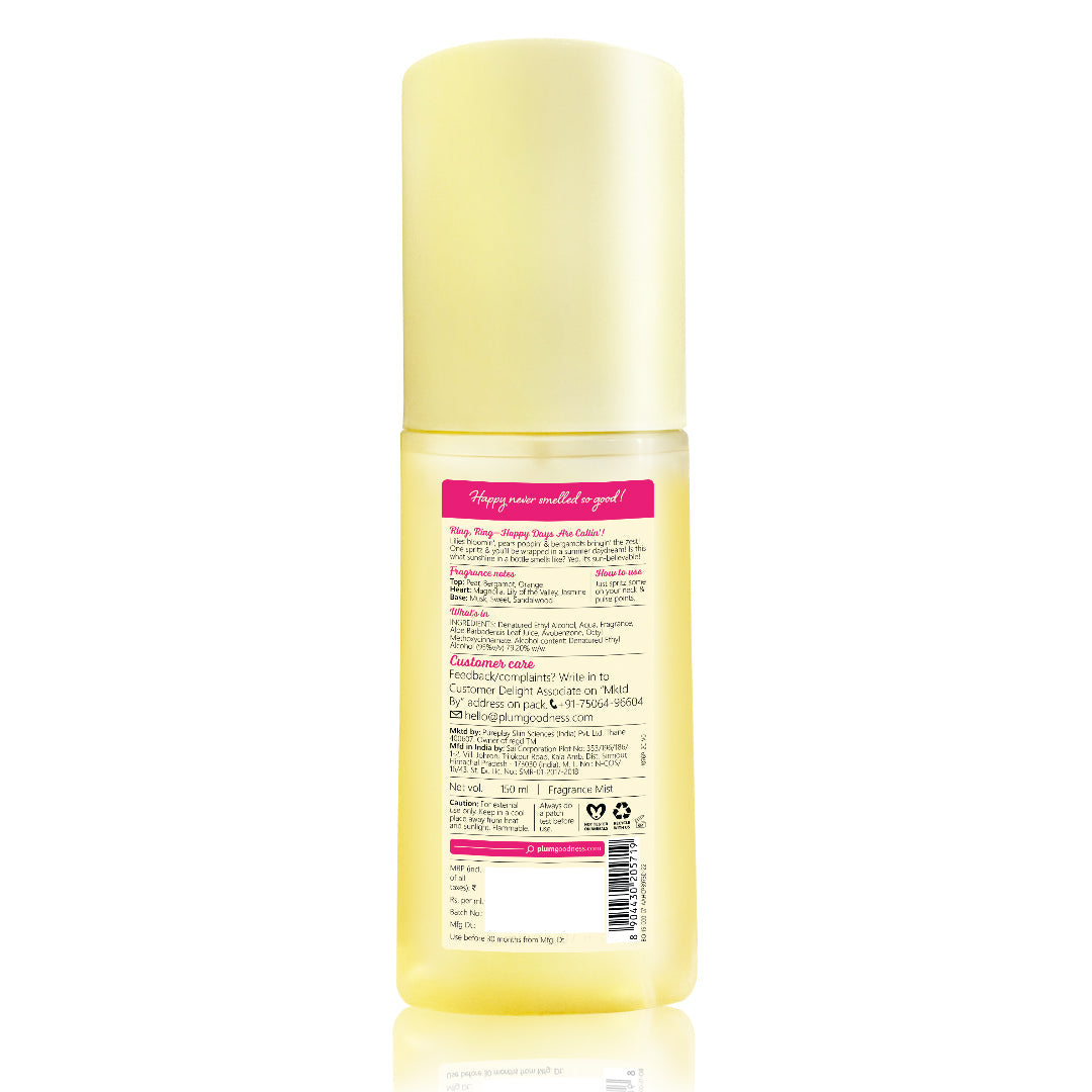 Plum Lily Miss Sunshine Body Mist by Plum BodyLovin' | Long Lasting | Travel-Friendly | Fruity-Floral Fragrance | Perfume Body Spray, 150ml Buy at Indicrest Image 9