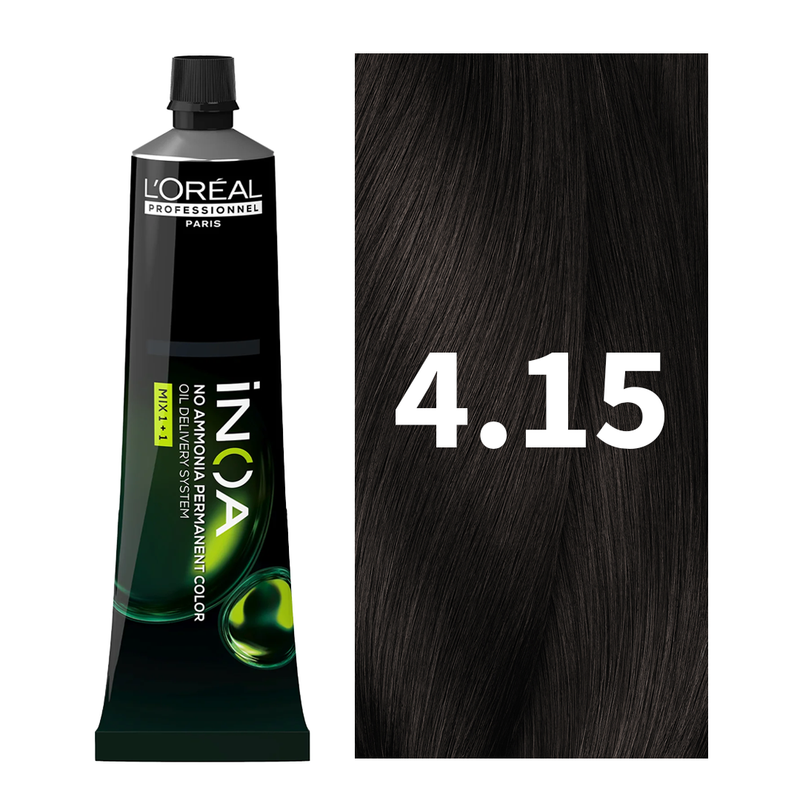 L'Oreal Professionnel Paris iNOA – 4.15 (Mahogany Ash Brown) Ammonia-Free Hair Color, 60g at Indicrest Buy at Indicrest