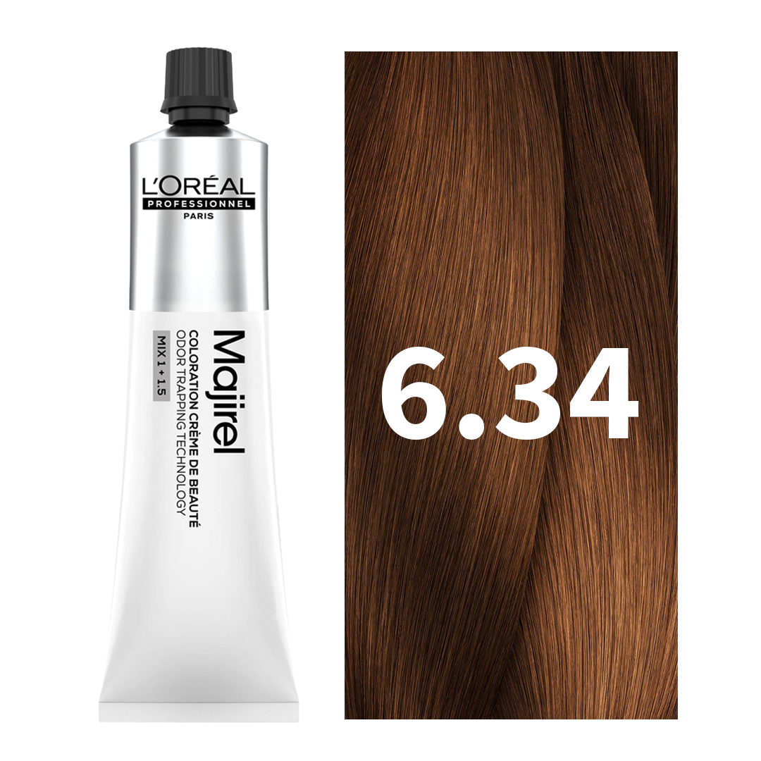 L'Oreal Professionnel Paris Majirel - 6.34 (Dark Gold Copper Blonde) 49.5 g at Indicrest Buy at Indicrest