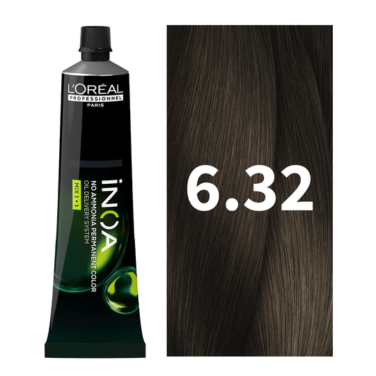 L'Oreal Professionnel Paris iNOA – 6.32 (Dark Golden Iridescent Brown) Ammonia-Free Hair Color, 60g Buy at Indicrest