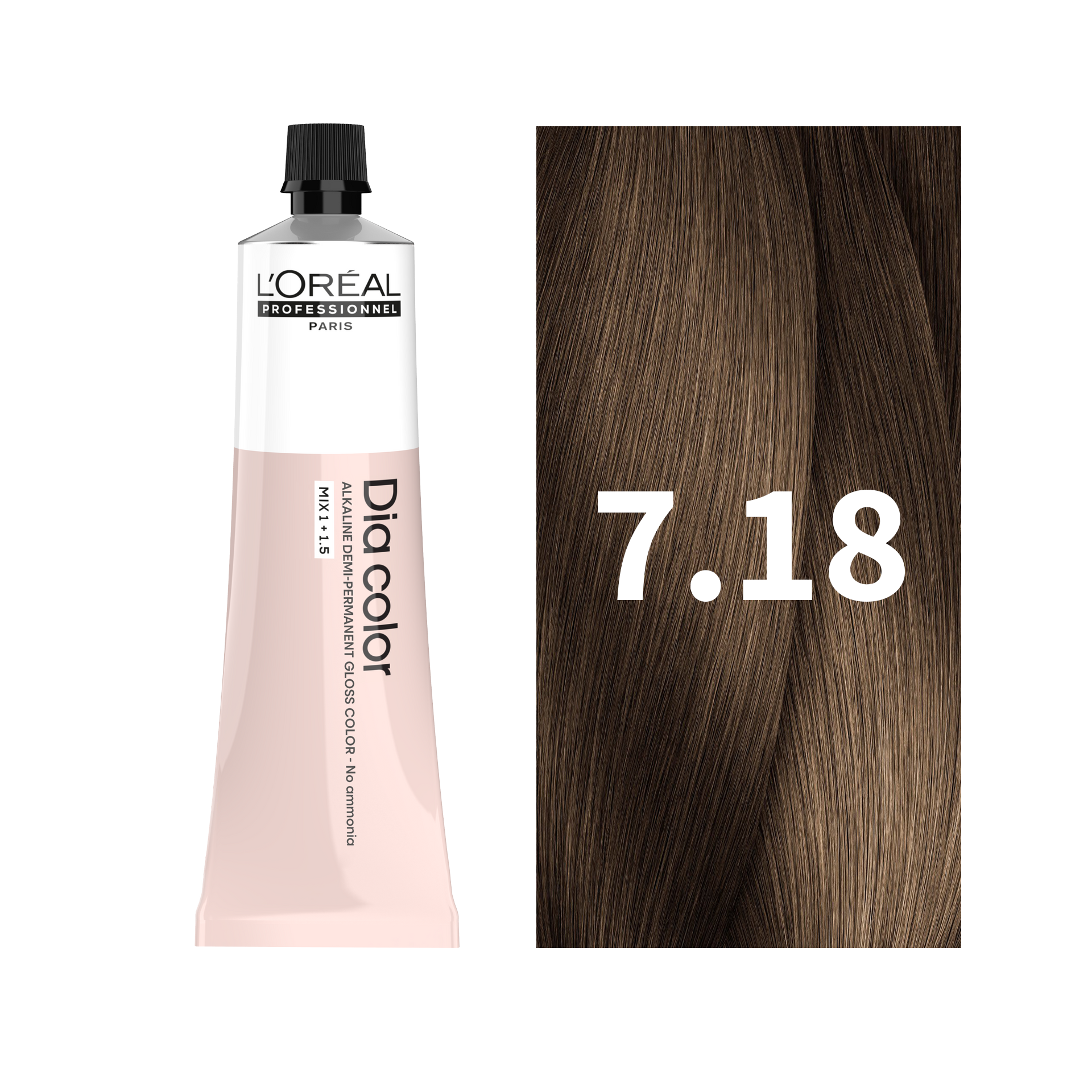 L'Oreal Professionnel Paris Dia Color 7.18 - Ash Mocha Blonde Hair Color, 60ml Buy at Indicrest