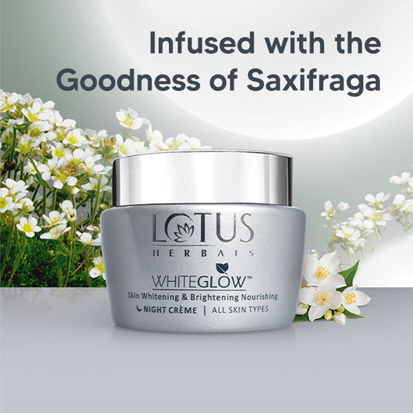 Lotus Herbals Cream, White Glow Skin Whitening & Brightening Nourishing Night Creme (60g) - Indicrest Buy at Indicrest Image 4