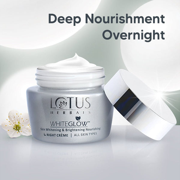 Lotus Herbals Cream, White Glow Skin Whitening & Brightening Nourishing Night Creme (40g) - Indicrest Buy at Indicrest Image 5