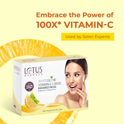 Lotus Herbals WhiteGlow Vitamin C + Gold Radiance Facial Kit – 4 in 1 Glow Boosting Treatment, 228g Buy at Indicrest Image 3
