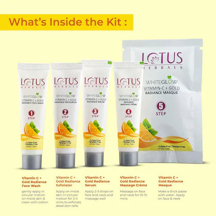 Lotus Herbals WhiteGlow Vitamin C + Gold Radiance Facial Kit – 4 in 1 Glow Boosting Treatment, 228g Buy at Indicrest Image 7