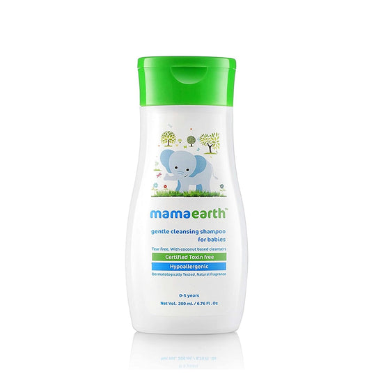 Mamaearth Gentle Cleansing Shampoo for Babies, 200ml - Indicrest Buy at Indicrest