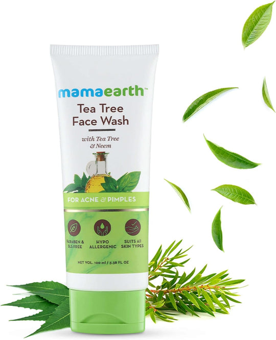 Mamaearth Tea Tree Facewash, 100ml - Indicrest Buy at Indicrest