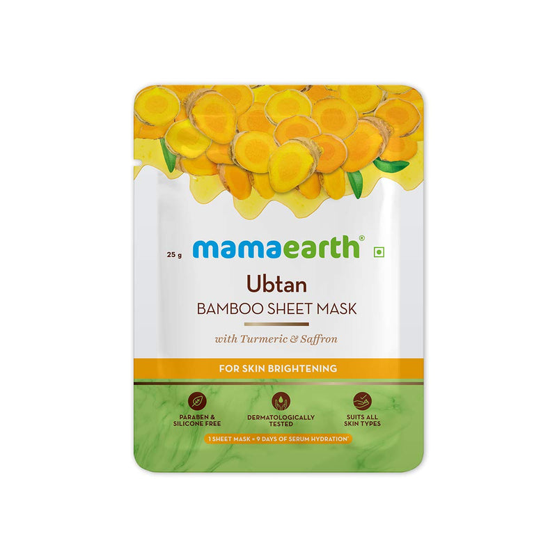 Mamaearth Ubtan Bamboo Sheet Mask, 25g - Indicrest Buy at Indicrest