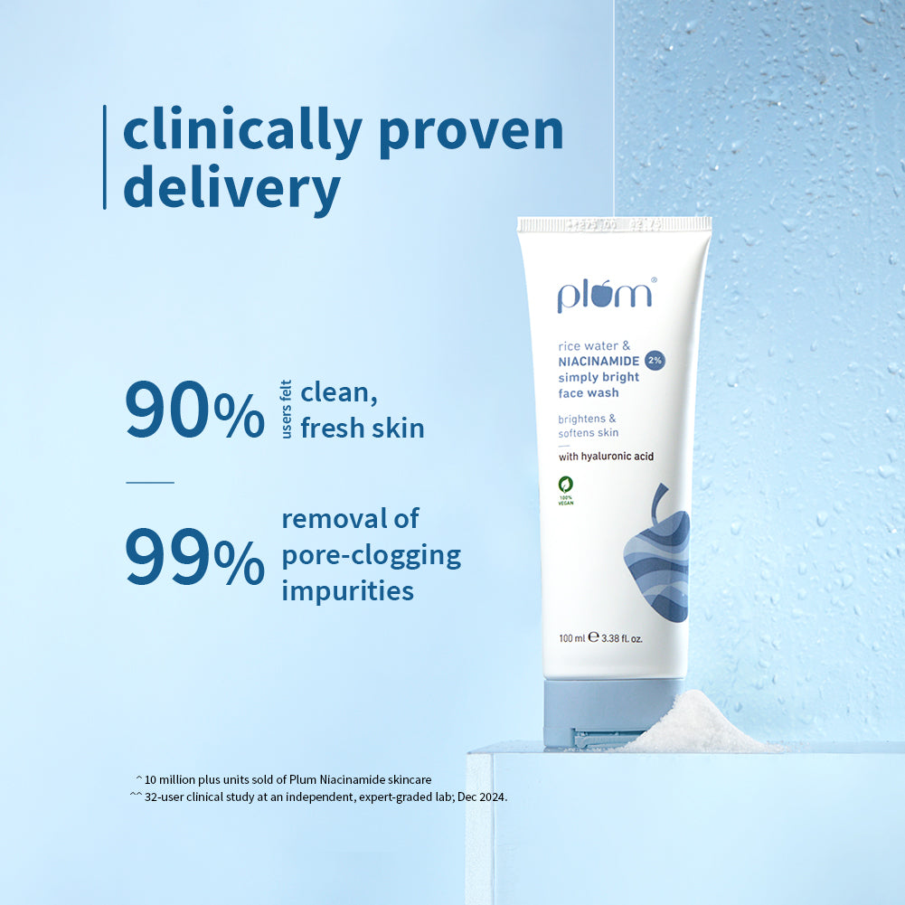 Plum 2% Niacinamide & Rice Water Face Wash | Removes 99% Impurities | Gentle & Non-Drying | Dermat-Tested, 100ml Buy at Indicrest Image 12