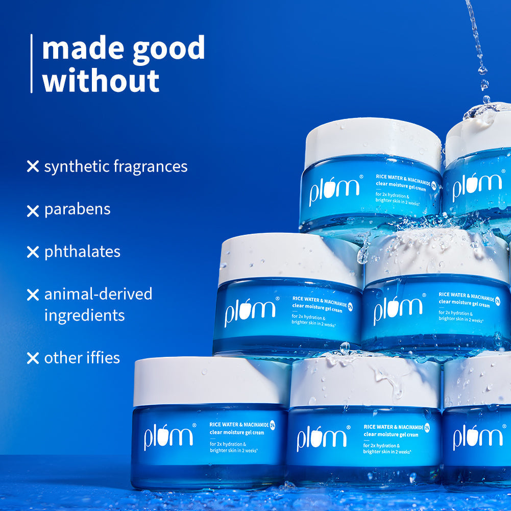 Plum 2% Niacinamide & Rice Water Brightening Gel Moisturizer | 2X Hydration | Brightens Skin In 2 Weeks | Non-Greasy, 50g Buy at Indicrest Image 14