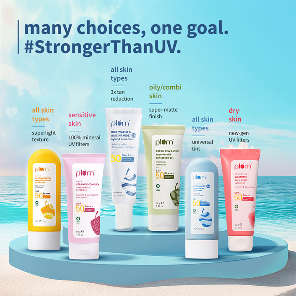 Plum 2% Niacinamide & Rice Water SPF 50 PA++++ Brightening Sunscreen | 3X Tan Reduction | 4-Hr Water Resistant | Dermat-Tested | No White Cast, 80g Buy at Indicrest Image 10