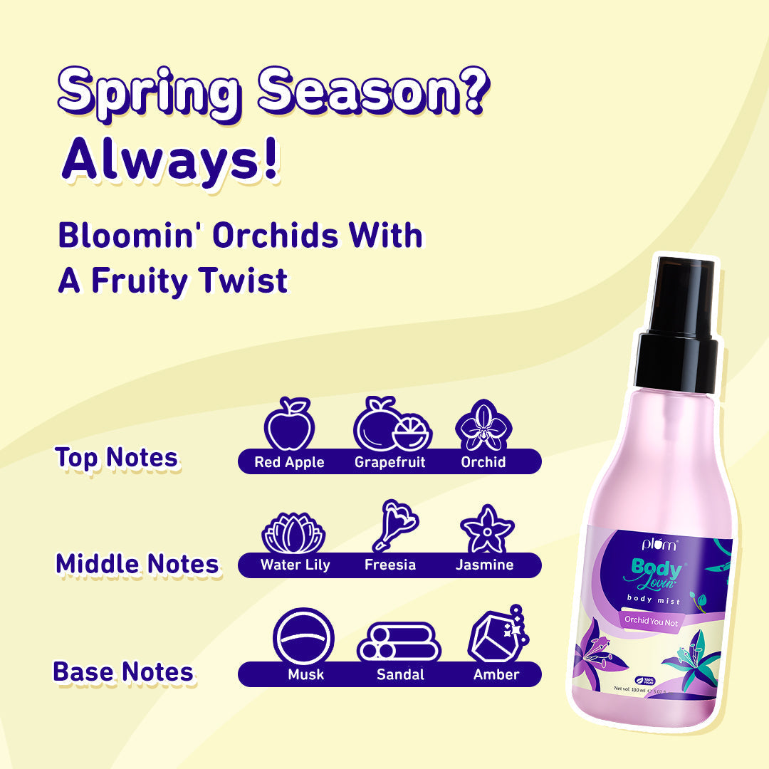 Plum Orchid-You-Not Body Mist by Plum BodyLovin' | Long Lasting | Travel-Friendly | Fresh Floral Fragrance | Perfume Body Spray, 150ml Buy at Indicrest Image 15