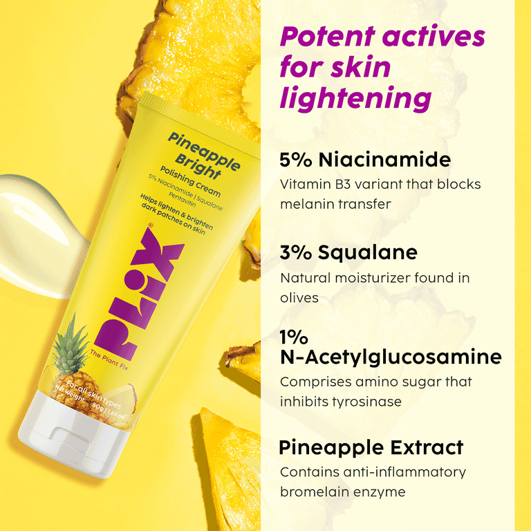 Plix Pineapple Bright Polishing Cream for Dark Underarms & Even-Toned Skin, 50g Buy at Indicrest Image 4