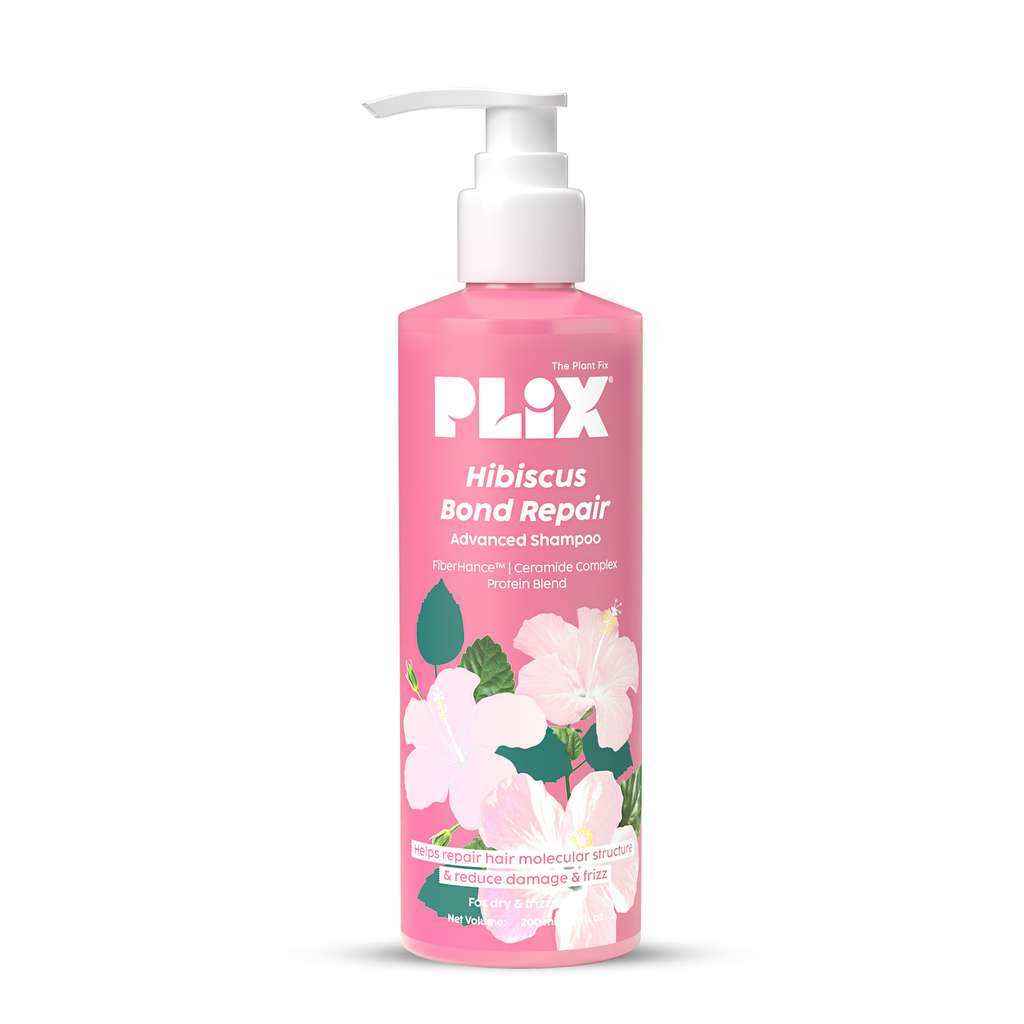 Plix Hibiscus Bond Repair Advanced Shampoo | Repairs Hair Structure & Reduces Breakage, 200ml Buy at Indicrest