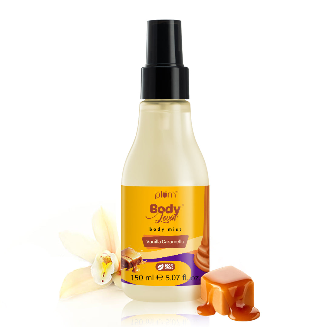 Plum Vanilla Caramello Body Mist by Plum BodyLovin' | Long Lasting |Travel-Friendly | Delicious Warm Vanilla & Caramel Fragrance | Perfume Body Spray, 150ml Buy at Indicrest Image 2