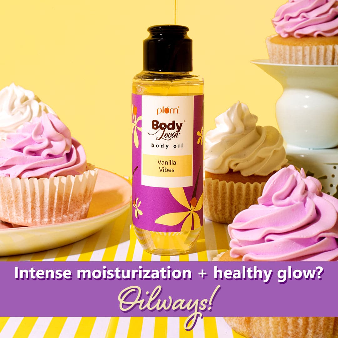 Plum Vanilla Vibes Body Oil by Plum BodyLovin' | Intense Moisture & Instant Glow | Non-Greasy & Lightweight | Nourishes Skin | Warm Vanilla Fragrance, 100ml Buy at Indicrest Image 11