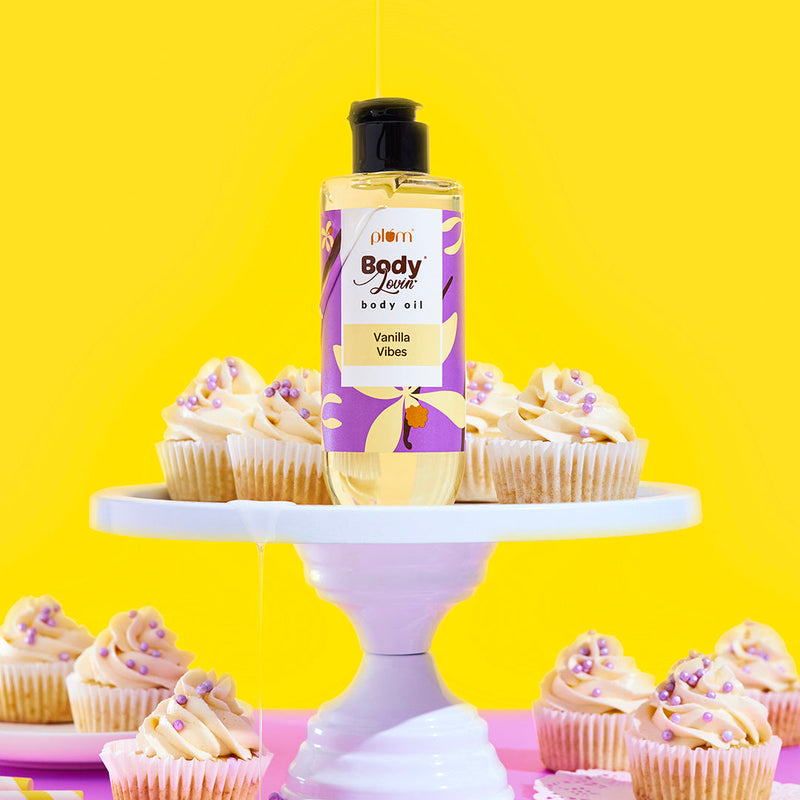 Plum Vanilla Vibes Body Oil by Plum BodyLovin' | Intense Moisture & Instant Glow | Non-Greasy & Lightweight | Nourishes Skin | Warm Vanilla Fragrance, 200ml Buy at Indicrest