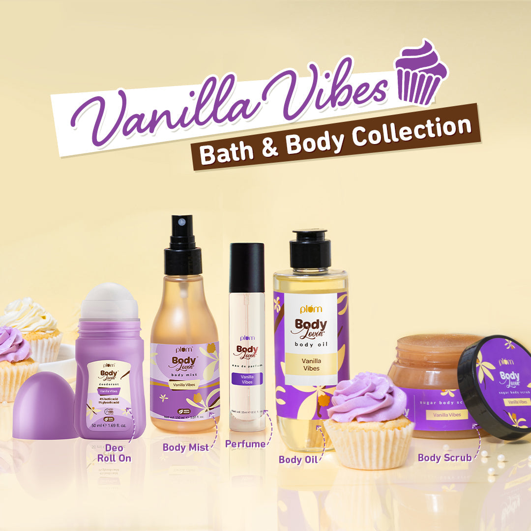 Plum Vanilla Vibes Sugar Body Scrub by Plum BodyLovin' | Exfoliates & Brightens Skin | Removes Tan | Non-Drying | Improves Skin Texture | Warm Vanilla Fragrance, 100g Buy at Indicrest Image 9