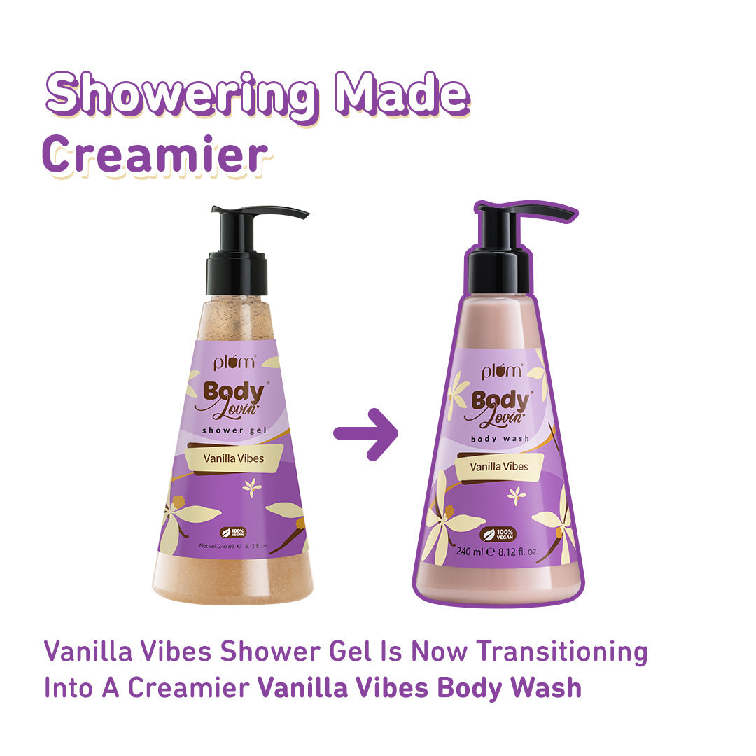 Plum Vanilla Vibes Body Wash by Plum BodyLovin' | SLS-Free | Hydrating Formula | Warm Vanilla Fragrance | Aloe-Infused Body Wash, 240ml Buy at Indicrest Image 4