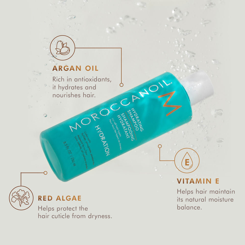 Moroccanoil Hydrating Shampoo | Argan Oil, Vitamins A & E | Moisture Boost & Shine for All Hair Types, 500ml