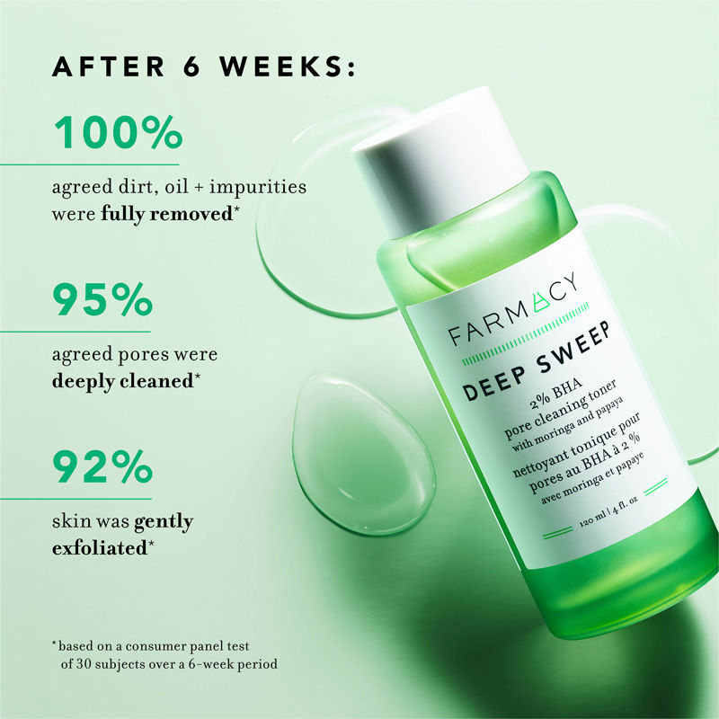 Farmacy Beauty Deep Sweep 2% BHA Pore Cleaning Toner With Salicylic Acid & Moringa Water, 120ml