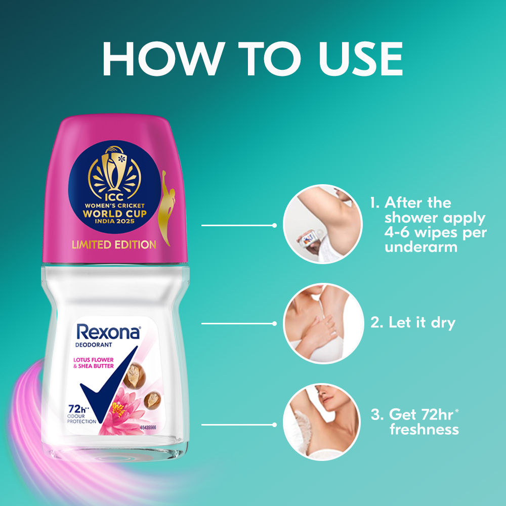 Rexona Antiperspirant Roll-on - Lotus Flower And Shea Butter, 50ml Buy at Indicrest Image 8