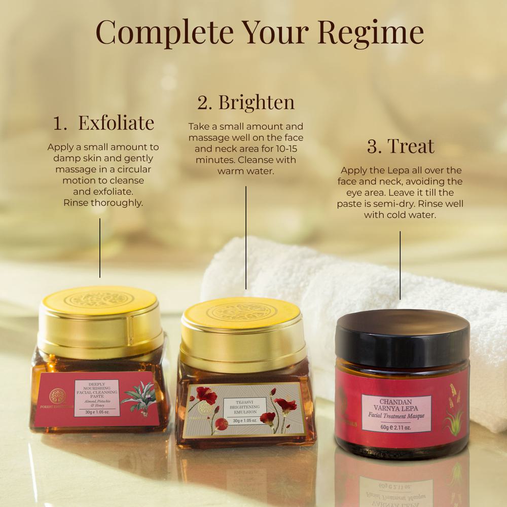 Forest Essentials Tejasvi Brightening Ghee Cream - Ayurvedic Cream for Facial Massage, 30g