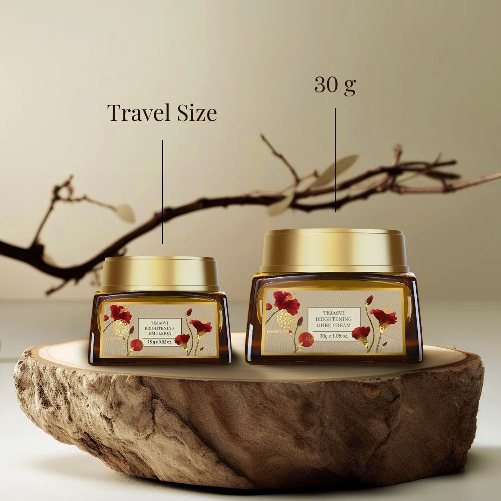 Forest Essentials Tejasvi Brightening Ghee Cream - Ayurvedic Cream for Facial Massage, 30g