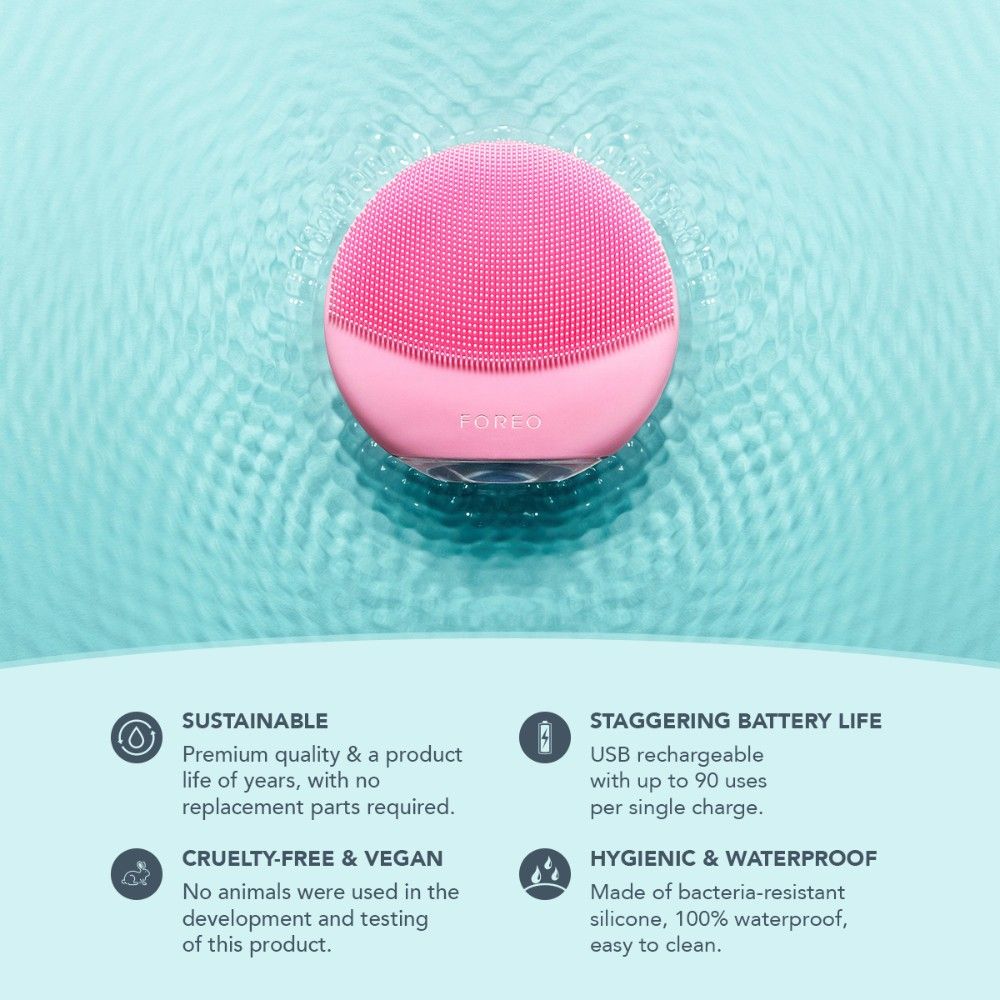 FOREO LUTM Mini 3 Facial Cleansing On The Go - Pearl Pink, 1 pieces