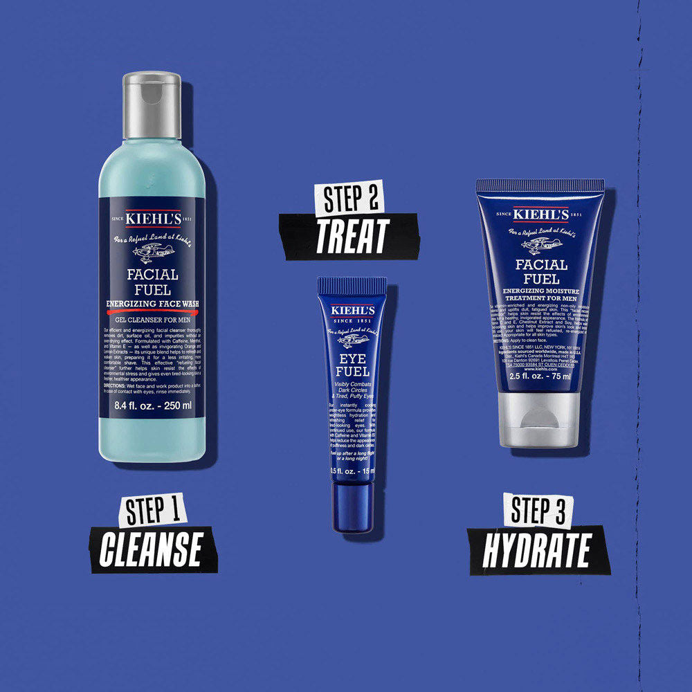 Kiehl's Facial Fuel Energizing Face Wash Gel Cleanser For Men With Orange & Lemon Extracts, 250ml