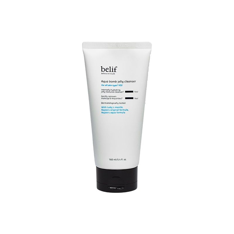 belif Aqua Bomb Jelly Cleanser - Hydrating Vegan Korean Gentle Face Wash & & Makeup Remover, 160ml