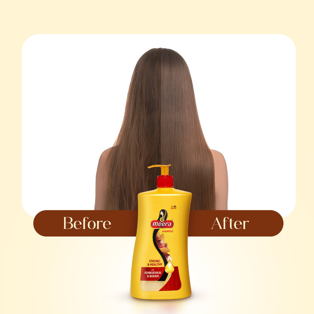 Meera Strong and Healthy Shampoo, With Goodness Of Kunkudukai and Badam, 1 Litre Buy at Indicrest Image 5