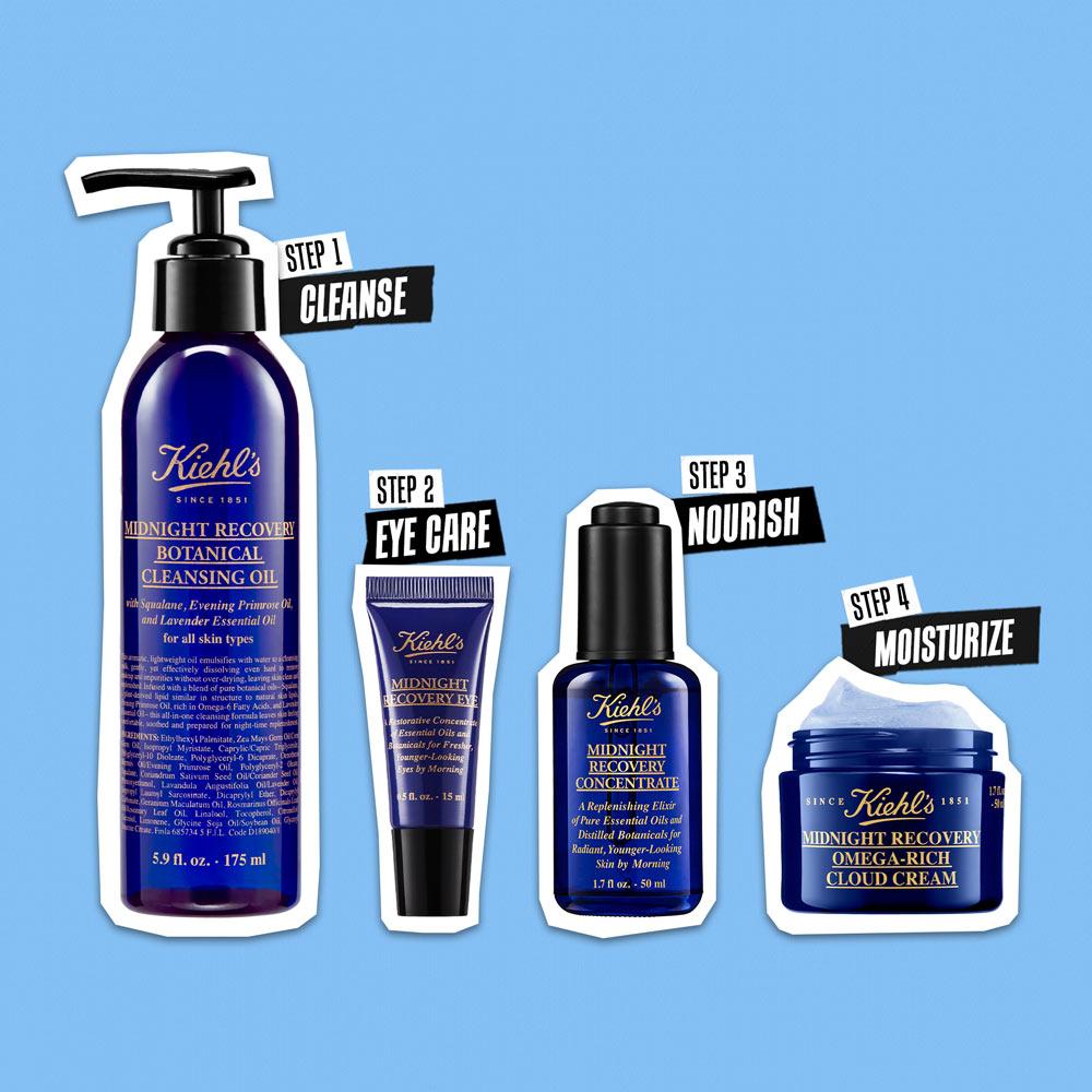 Kiehl's Midnight Recovery Concentrate Serum With Botanical Oil Blend For Radiant Skin, 30ml