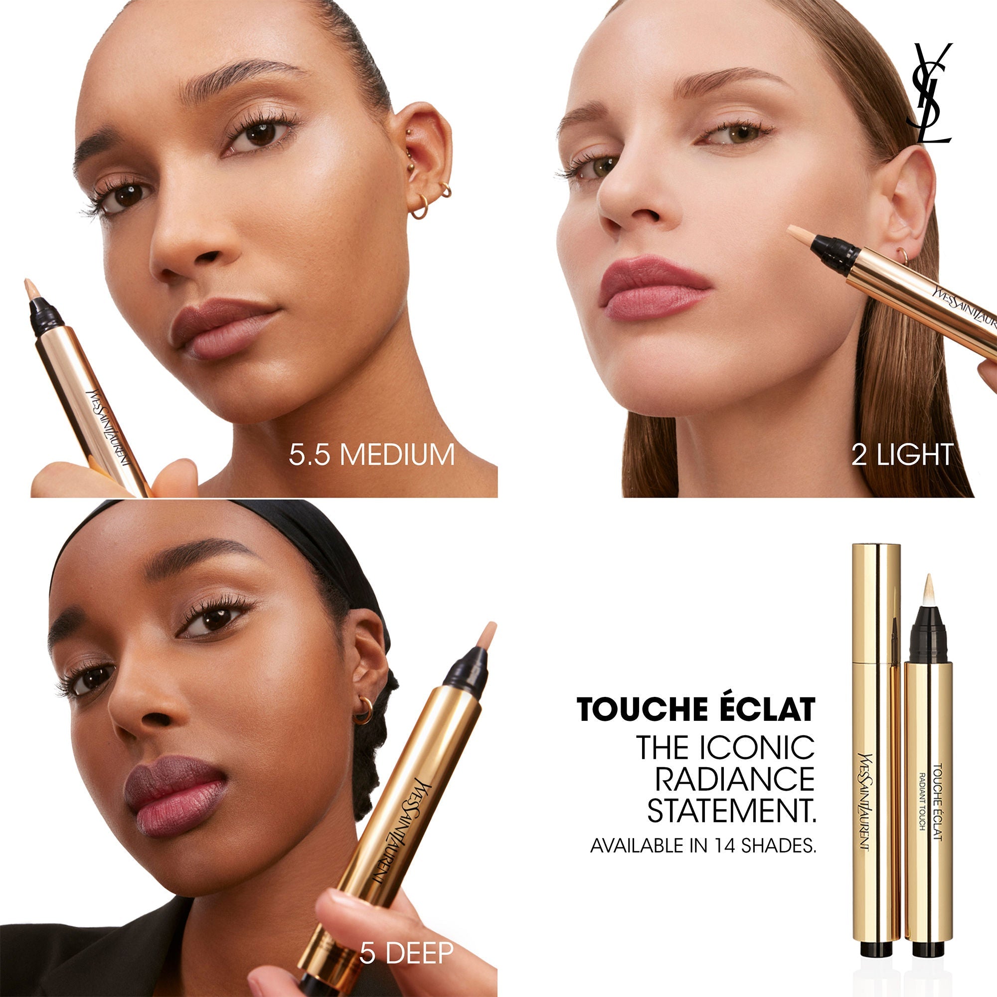 Yves Saint Laurent Touche Eclat Illumiting Highligher & Concealer Pen - 3 Luminous Peach, 2.5ml