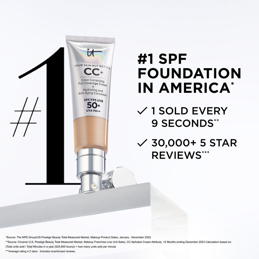 IT COSMETICS CC+ Cream Full-Coverage Foundation With SPF 50+ - Light Medium, 32ml
