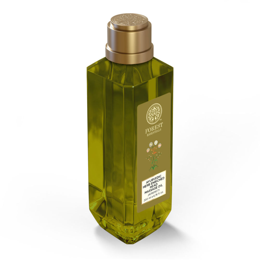 Forest Essentials Ayurvedic Herb Enriched Head Massage Oil Japapatti - Hair Oil for Dry Frizzy Hair, 200ml