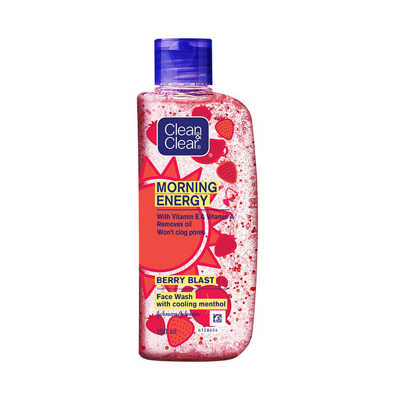 Clean & Clear Morning Energy Berry Blast Face Wash - Gentle Cleanser with Menthol for Oily Skin, 100ml Buy at Indicrest Image 7