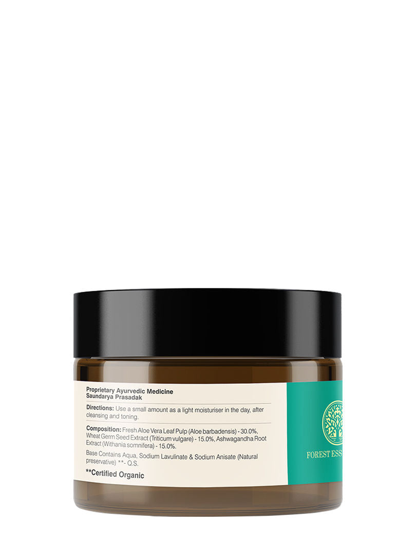Forest Essentials Light Hydrating Facial Gel with Pure Aloe Vera - Lightweight Moisturiser for Acne, 50gm