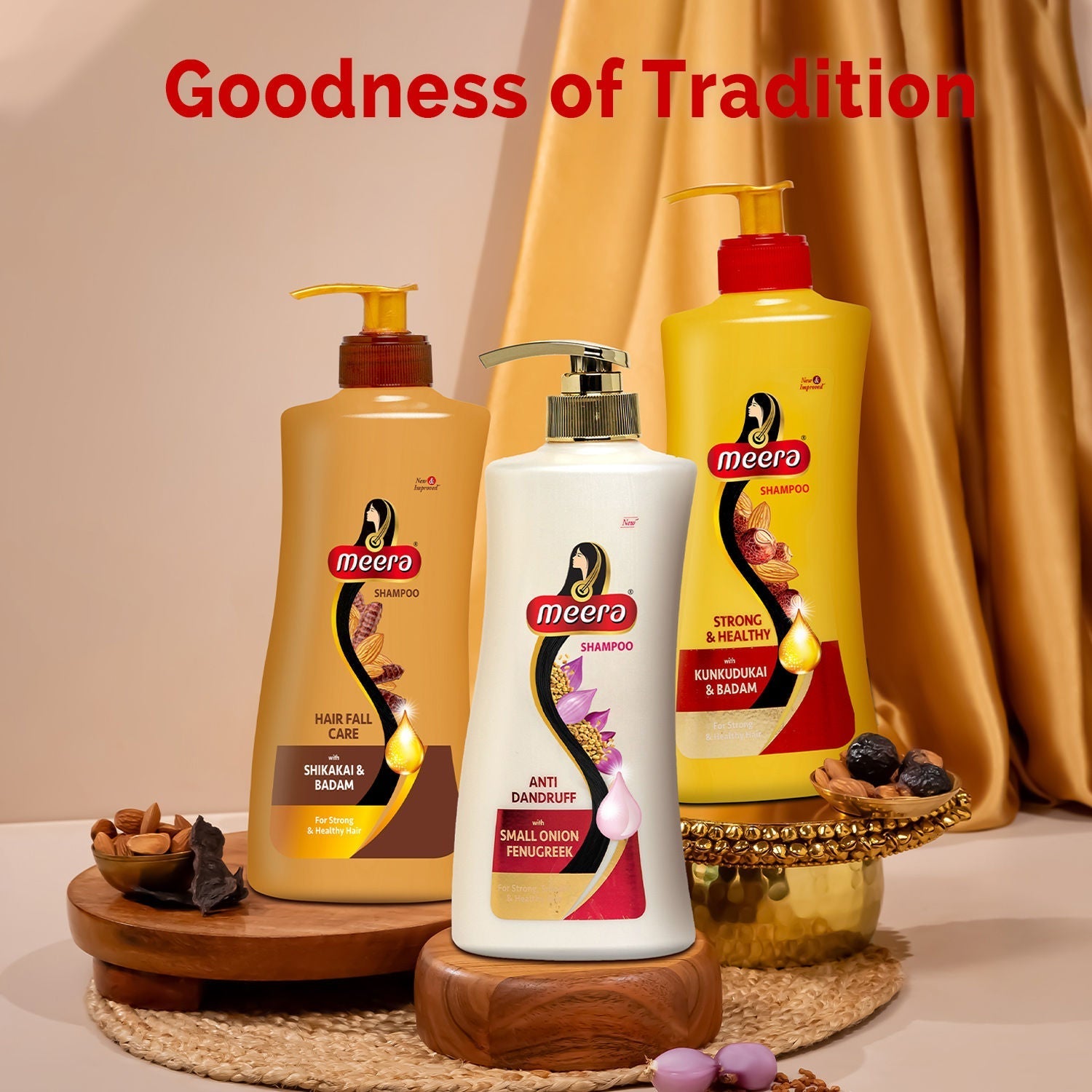 Meera Hairfall Care Shampoo, With Goodness Of Badam and Shikakai, 340ml Buy at Indicrest Image 6
