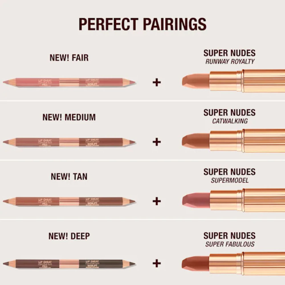 Charlotte Tilbury Super Nudes Lip Cheat Contour Duo - Medium, 0.78g