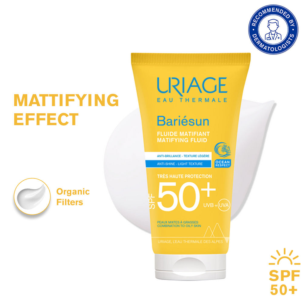 Uriage Bariesun Mattifying Sunscreen SPF50+ Light & Non-Sticky, No White Cast Dermat Recommended, 50ml, Buy from Indicrest