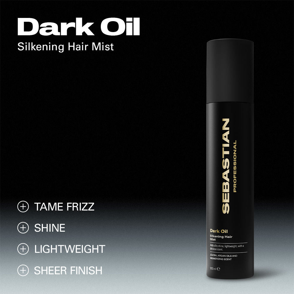 Sebastian Professional Dark Oil Silkening Hair Mist, Anti-Frizz Lightweight Mist, 200ml